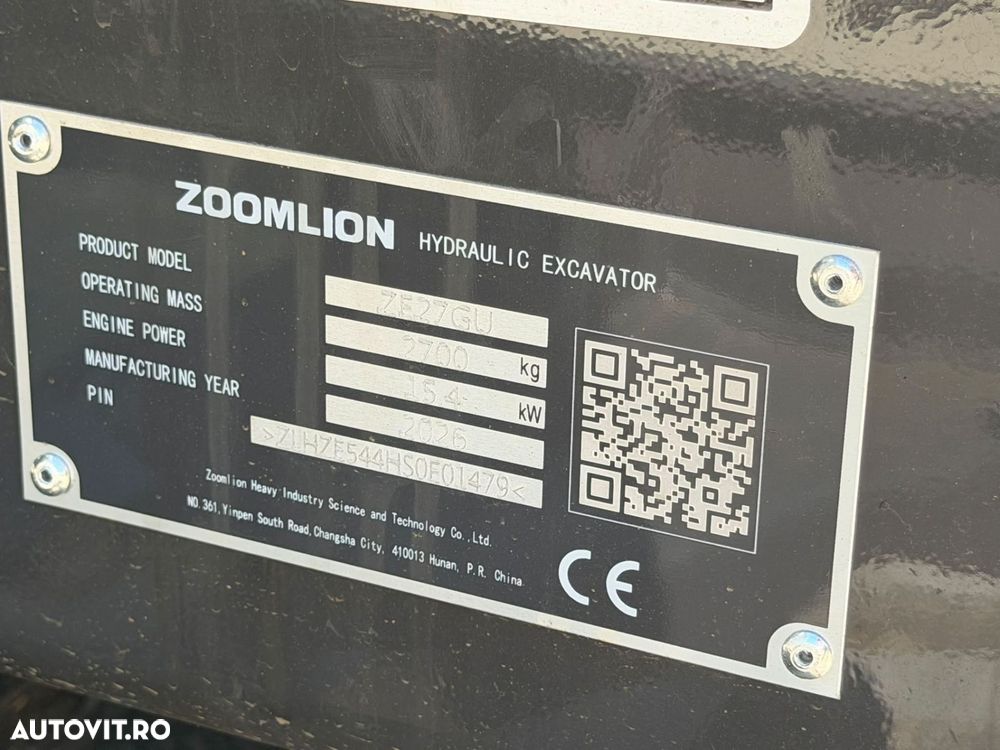Zoomlion ZE27GU Miniexcavator - 8