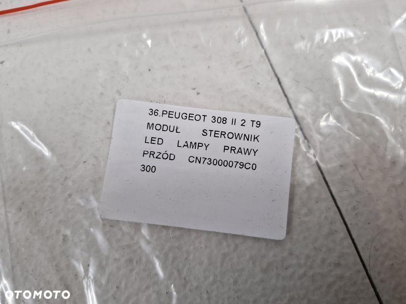 peugeot 308 ii 2 t9 moduł sterownik przetwornica jeż led lampy prawy przód cn73000079c0 - 6