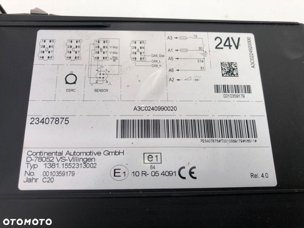 TACHOGRAF  RENAULT TRUCKS T 2013 - 2022 T460 338 kW [460 KM] 6x2/4 2013 23407875 - 3