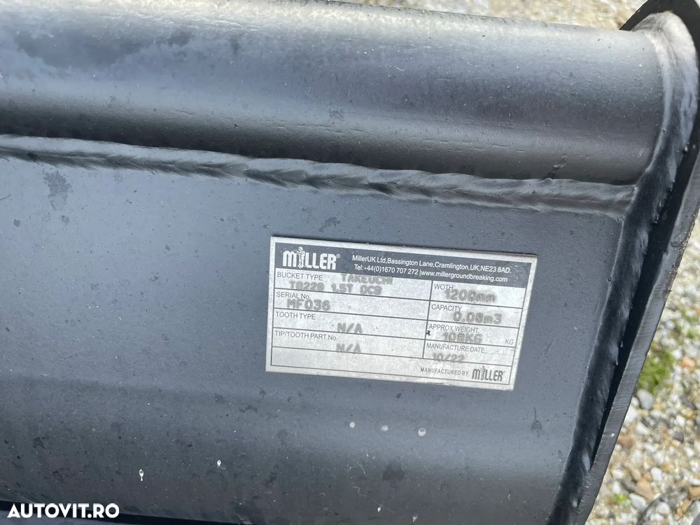 Cupa taluz latime de 1200 mm pentru excavatoare de 2-4 tone - 7