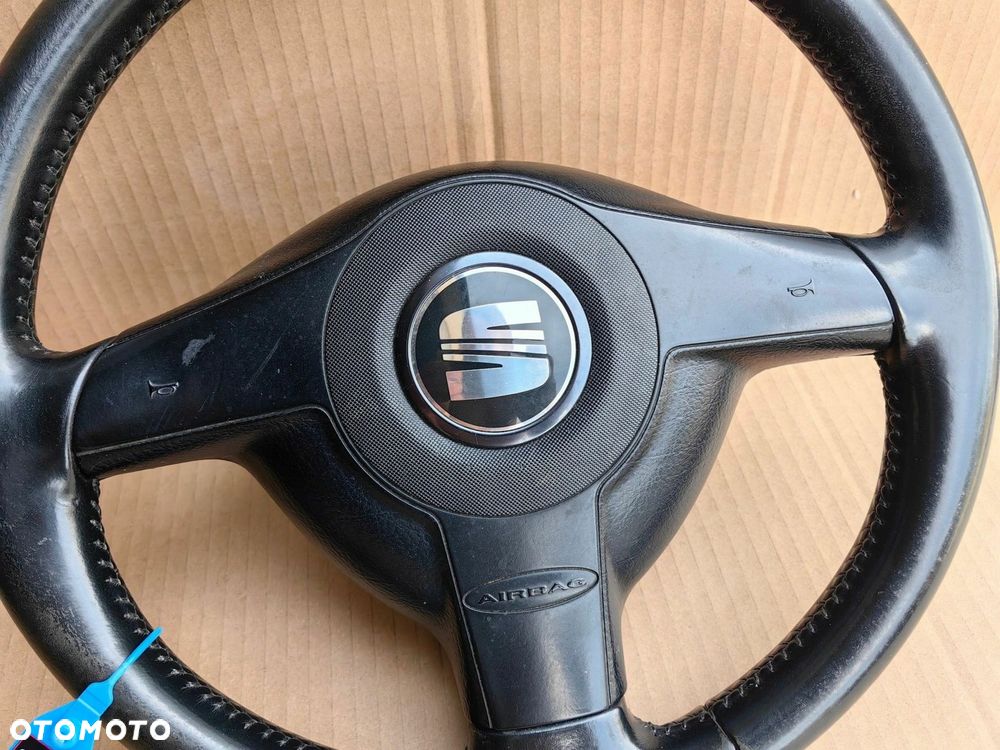 Kierownica Seat Leon I Toledo II oryginalna z poduszką skóra TOP SPORT 4320 - 4