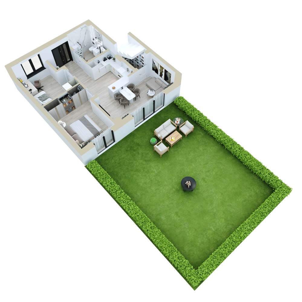 Apartament z dużym ogrodem 95m2 - Miasteczko Zielone Ogrody - Pełny obrazek: 3/13
