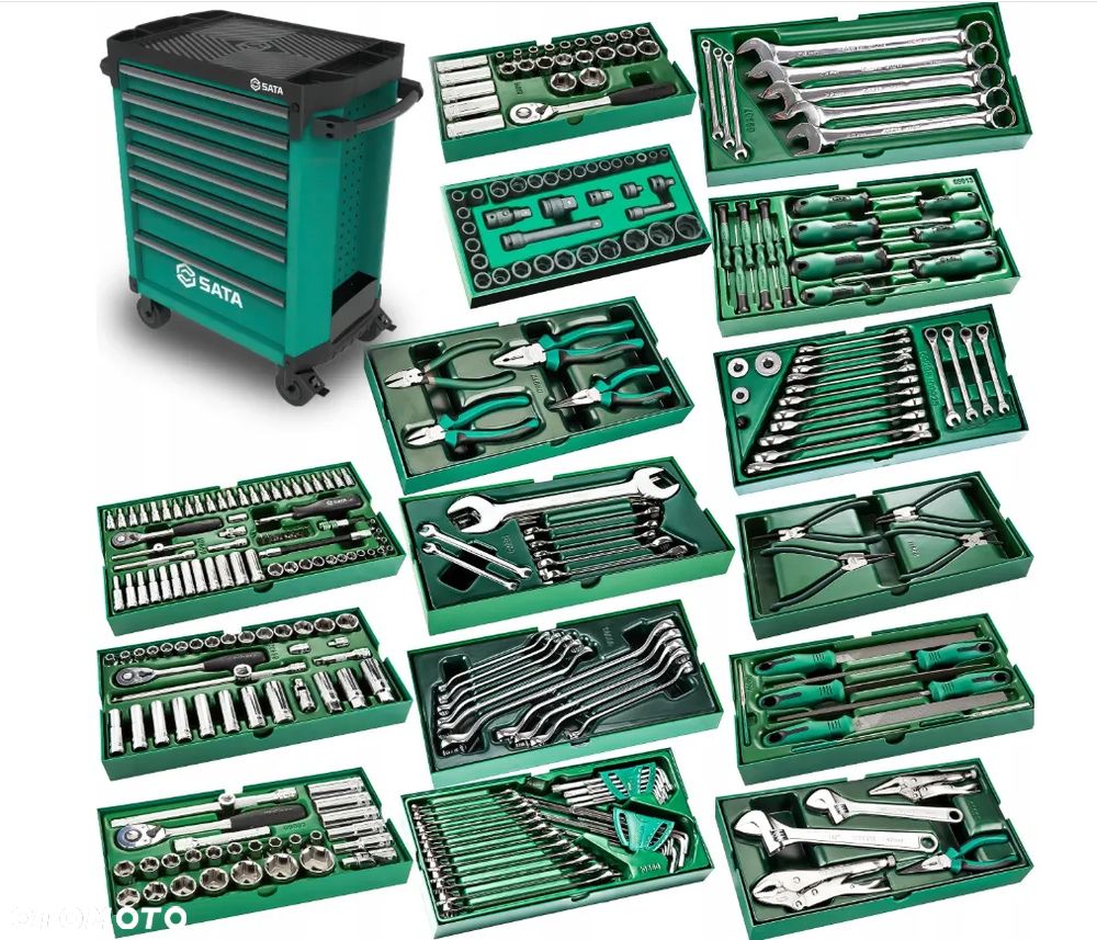 Wózek Warsztatowy Szafka Narzędziowa 7 Szuflad 299el. SATA PPO ST09928G - 1