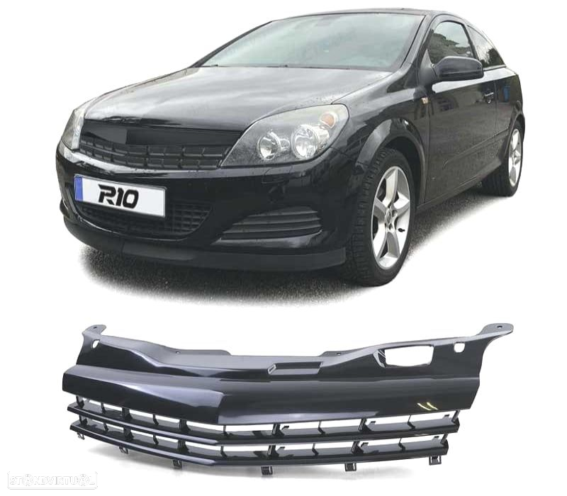 GRELHA FRONTAL SEM SÍMBOLO OPEL ASTRA H GTC 05-09 PRETA - 4