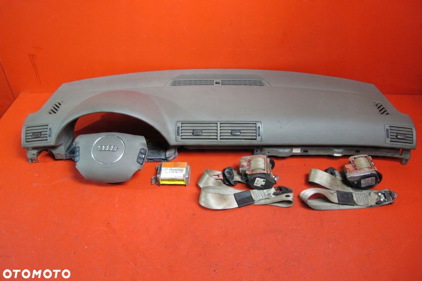 AUDI A4 B6 8E PODUSZKI AIRBAG DESKA KONSOLA KOKPIT SZARY PASY SENSOR KPL - 1