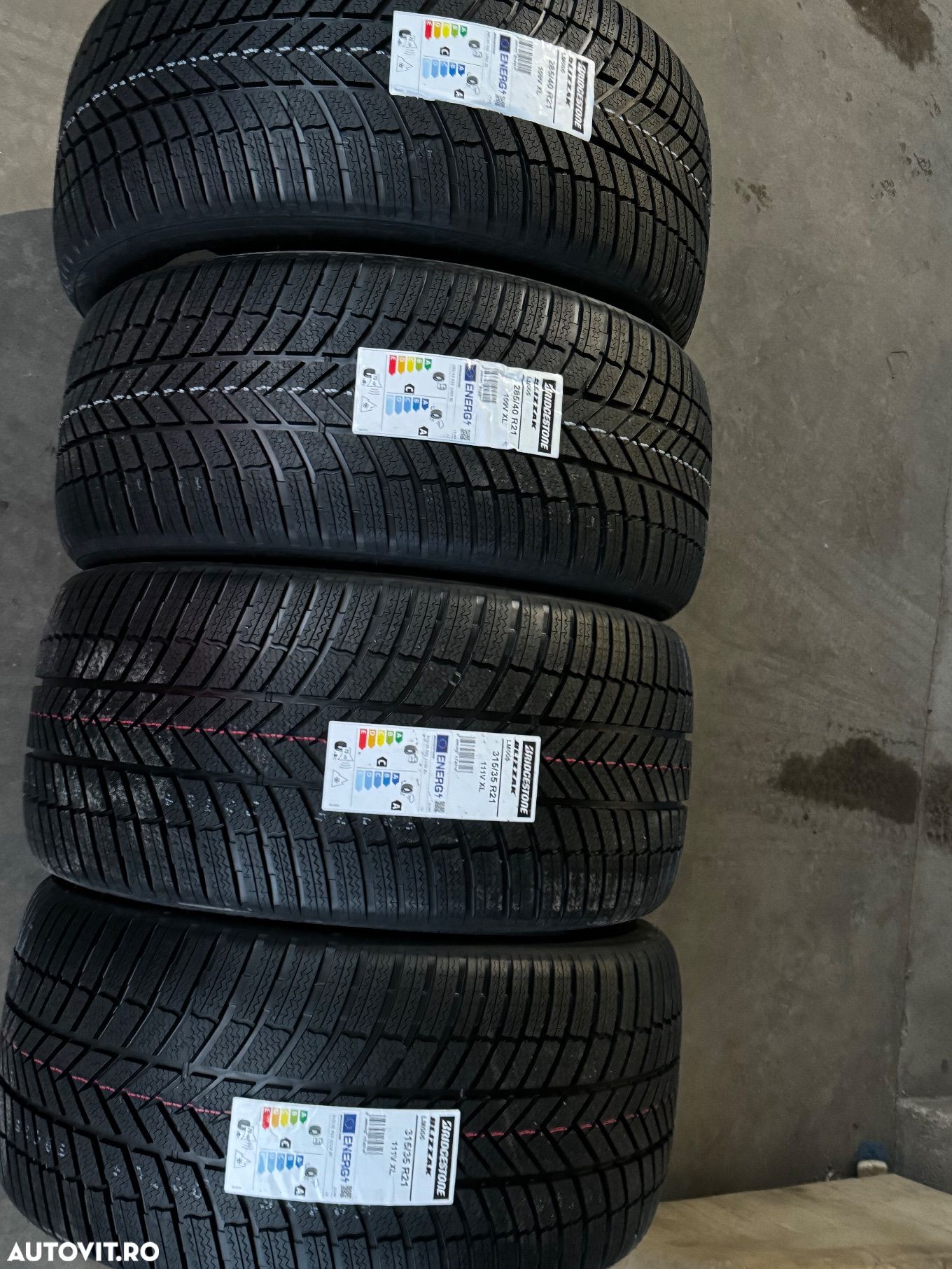 Vând set anvelope 285/40/21-315/35/21 Bridgestone de iarna noi - 1