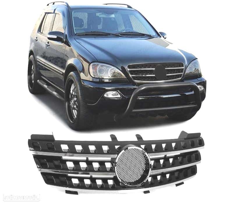 GRELHA FRONTAL MERCEDES ML W164 05-08 PRETO CROMADO - 1