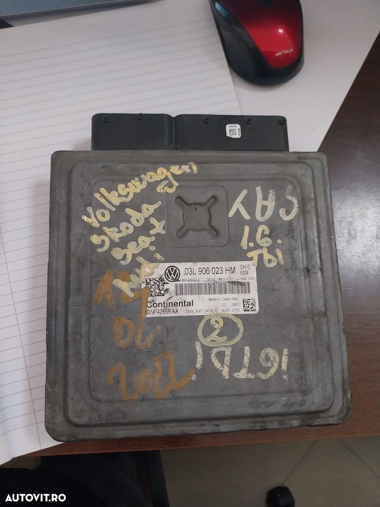 VAND ECU, CALCULATOR MOTOR VOLKSWAGEN GOLF 6, 1.6TDI, COD: 03L 906 023 HM - 2