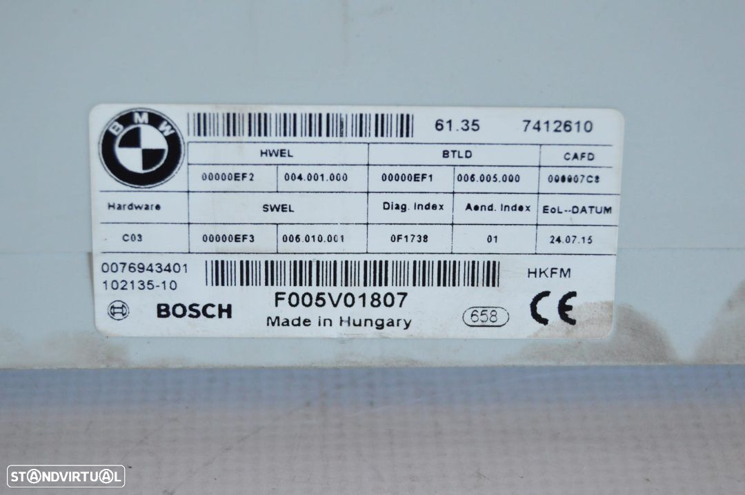 CENTRALINA ECU CONTROLO ABERTURA PORTA TAMPA MALA 61357412610 BMW SERIE 3 F30 F31 F35 F36 F80 F20 - 4