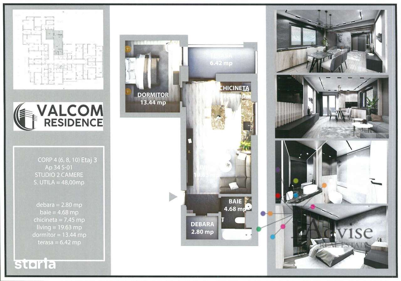 Valcom Residence Bartolomeu, Studio 2 camere, terasa 6.42, Comision 0% - Imagine principală: 5/6