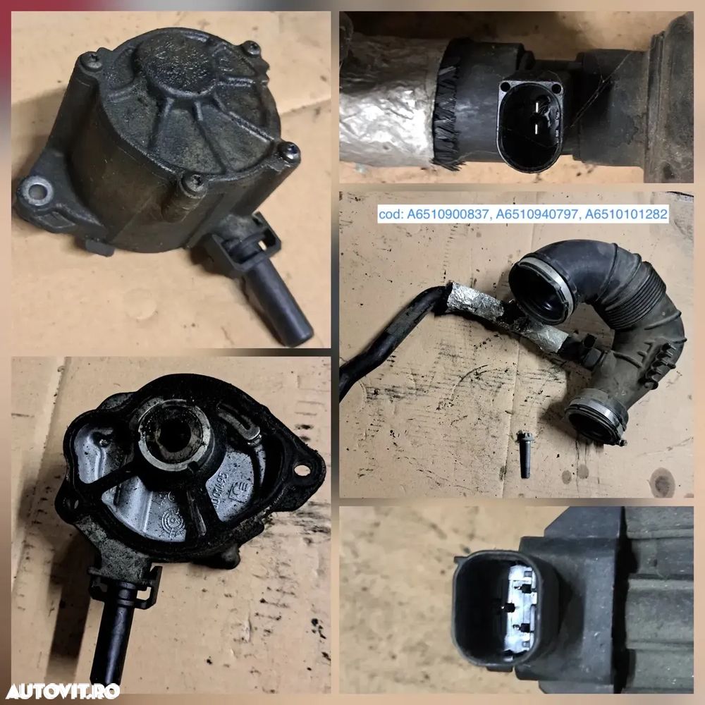 Suport accesorii galerie evacuare rezervor vacuum rola intinzatoare furtun turbina tubulatura intercooler conducta egr joja ulei instalatie electrica motor m ercedes w204 w212 om651 180cdi 220cdi 250cdi - 5