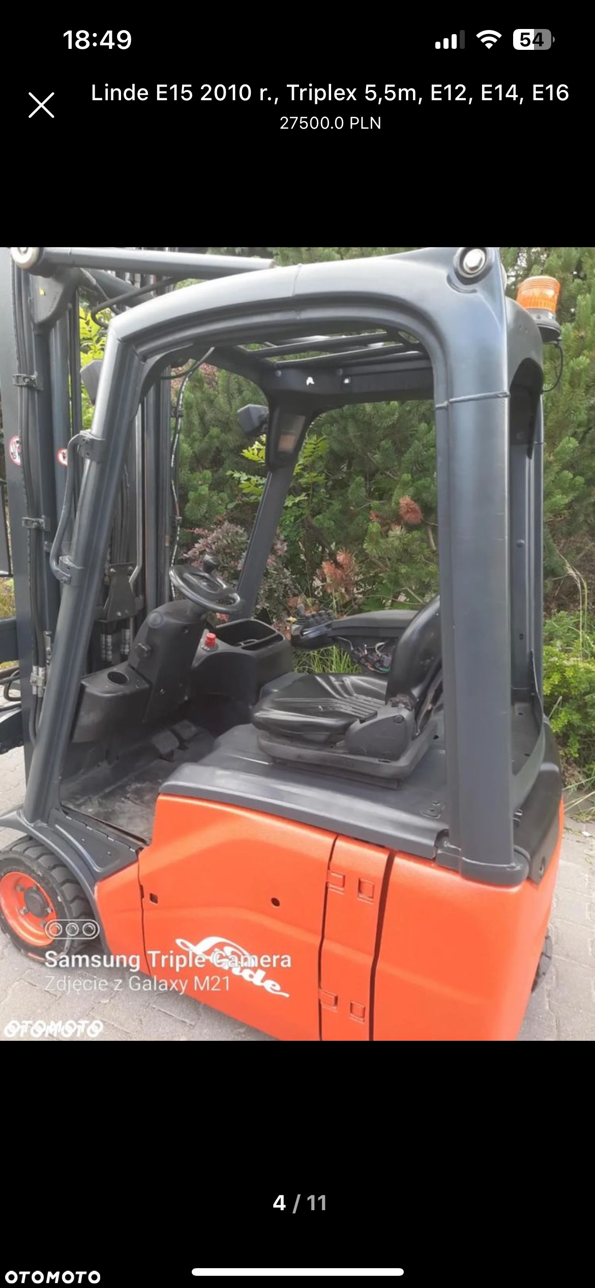 Linde E16, E15, 2006 r., przesuw, Triplex - 6