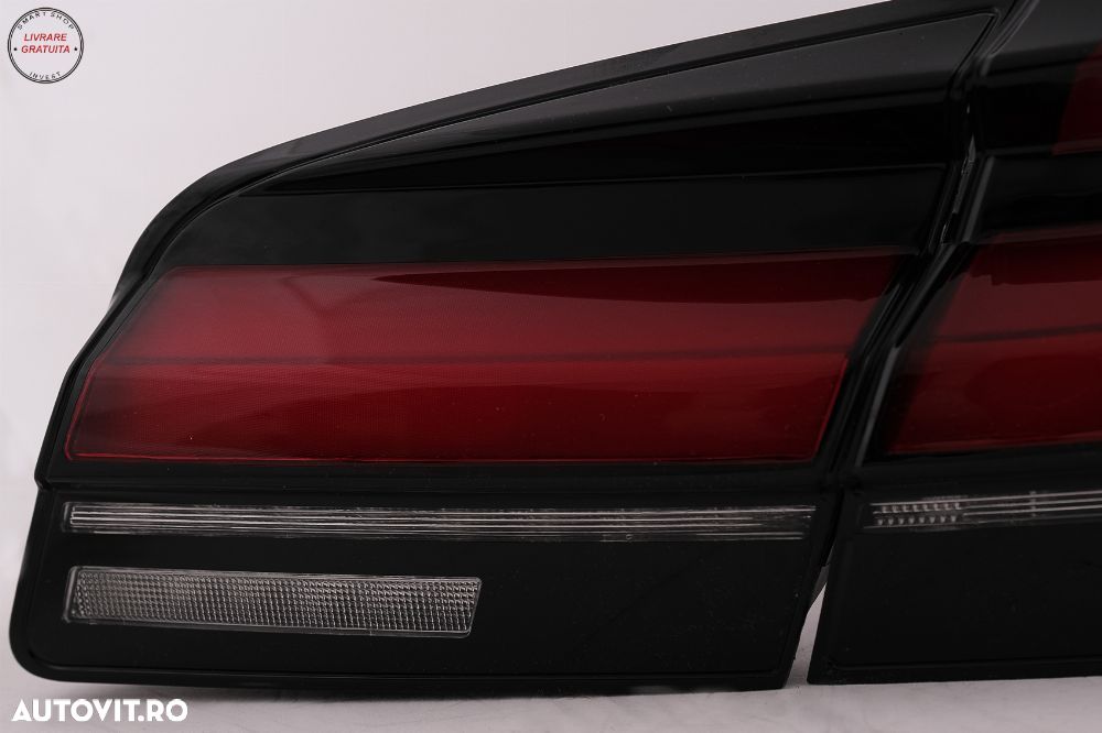 Stopuri LED BMW Seria 5 F10 (2011-2017) Rosu Negru cu Semnal Dinamic LCI G30 Desig- livrare gratuita - 4