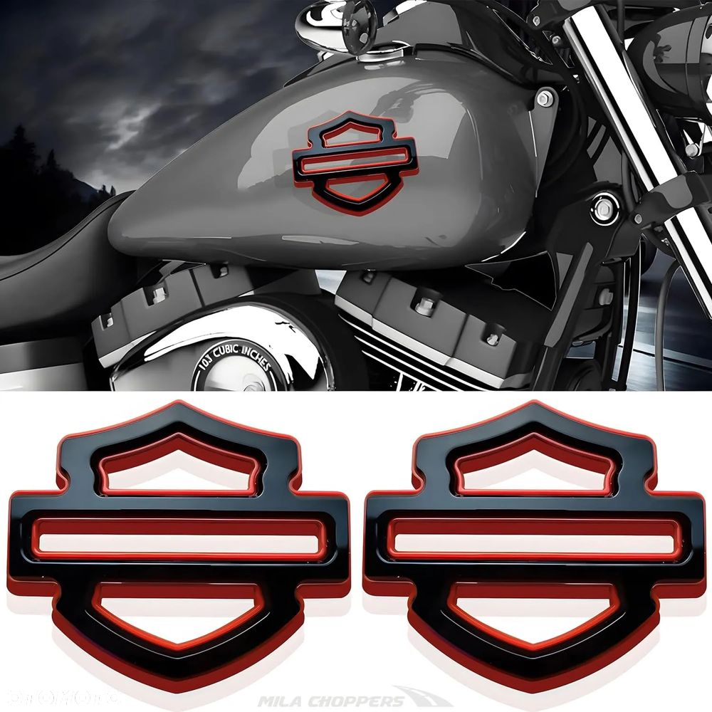 Emblematy Harley Davidson komplet prawy lewy emblemat na bak plastikowy - 1