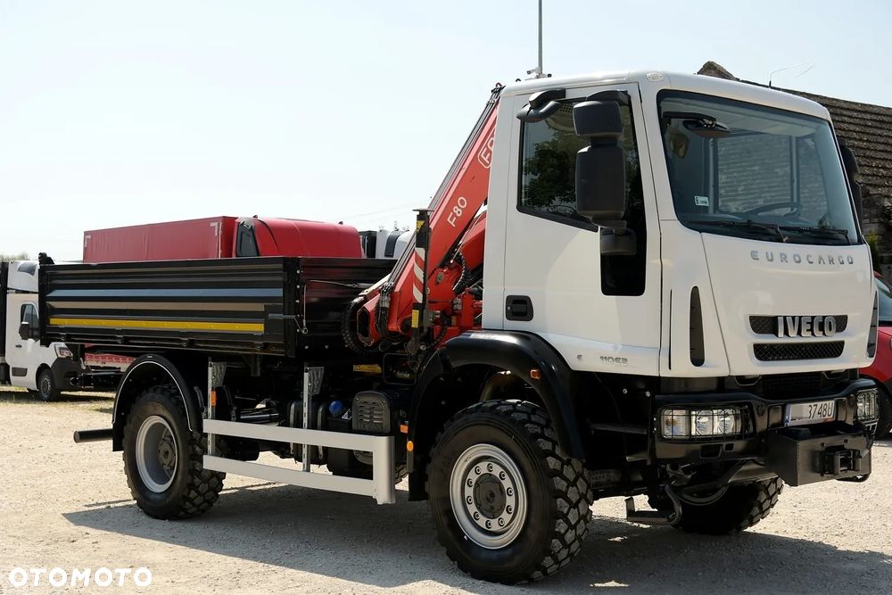 Iveco EUROCARGO 4x4 110E22 WYWROTKA 3-STRONNA+HDS FASSI F80*EURO 5 * IDEALNY STAN! - 10