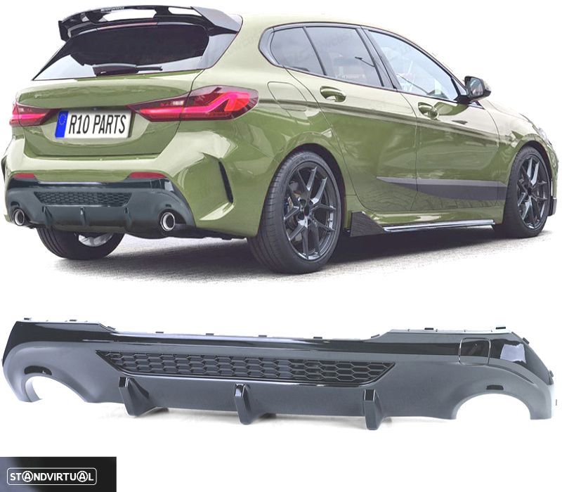 DIFUSOR BMW F40 19- LOOK 135I PRETO BRILHANTE - 2