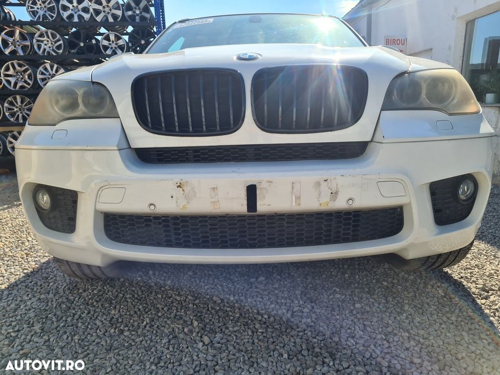 Bara fata BMW X5 E70 Facelift 2010 - 2013 ALB (1283) model cu spalatoare far - 1