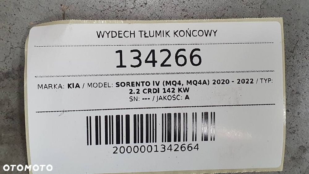 WYDECH TŁUMIK KOŃCOWY KIA SORENTO IV 2023 2.2 CRDI EUROPA - 7