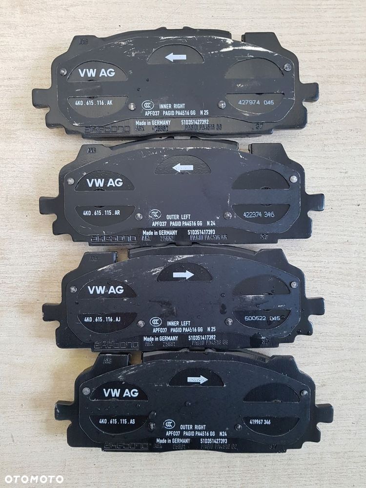 audi a6 a8 a7 q7 q8 klocki hamulcowe przód oe 4k0698151t 4k0615115ar - 1