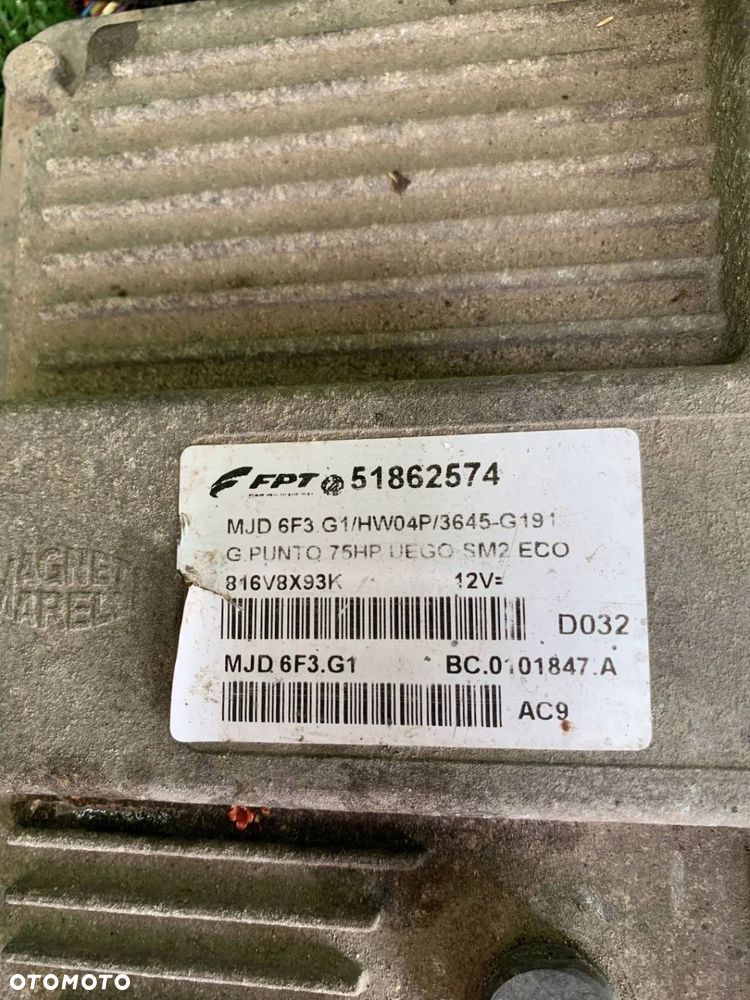 Sterownik Komputer Moduł stacyjka zestaw Fiat Grande Punto Evo 1.3 51862574 - 5