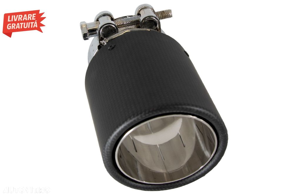 Toba Universala Ornament Sistem de evacuare Carbon Fiber Finisaj Mat 6.8cm / 2.67i- livrare gratuita - 4