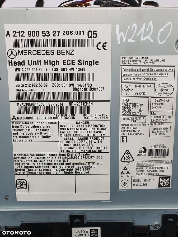 RADIO NAWIGACJA GPS MERCEDES W212 A2129005327 - 7