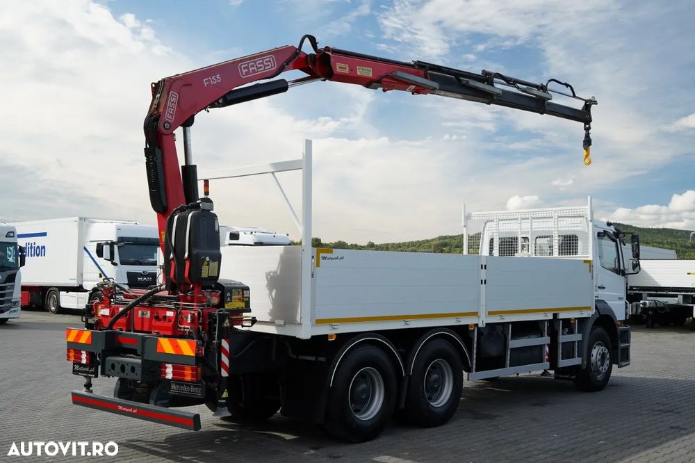 Mercedes-Benz / AXOR 2633 / 6X4 / LIVRARE - 6,55 M / PODEA REZISTENTĂ / FASSI F155 HDS / EXTENSIE: 10 M / CAPACITATE DE ÎNCĂRCARE MAXIMĂ 6.000 KG / MANUALĂ / RADIOCOMANDĂ / - 5