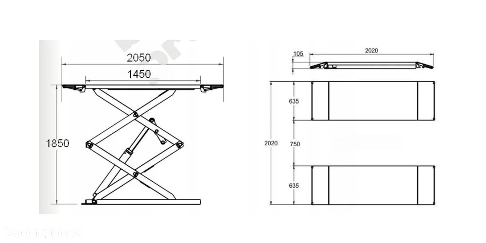 Podnośnik samochodowy nożycowy Bestlift N30WP 3T - 2