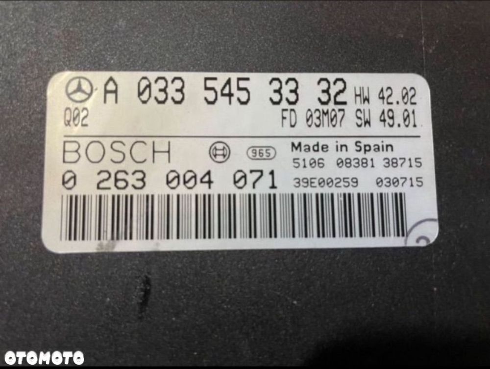 A0335453332 Moduł sterownik pdc mercedes s w220 - 3