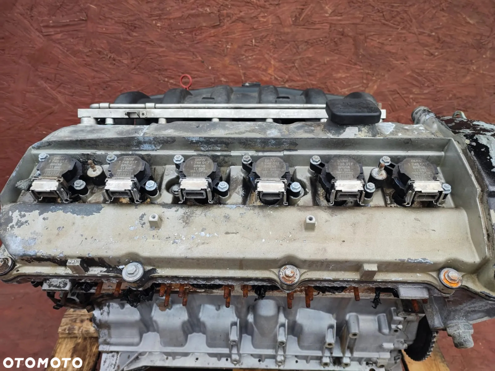 BMW E36 / E39 ORYGINALNY KOMPLETNY SŁUPEK SILNIKA M52B20 150KM + CEWKI + ROZRUSZNIK + KOLEKTOR SSĄCY + ALUMINIOWA POKRYWA RARYTAS O NR: 7 786 177 OEM. W BARDZO DOBRYM STANIE TECHNICZNYM. - 8