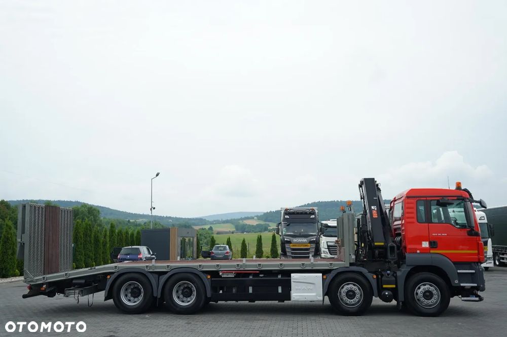 MAN TGS 35.360 / 8x2-4 / LAWETA + HDS HIAB 228 E-2 / OŚ PODNOSZONA /  NAJAZDY HYDRAULICZNE /  PILOT / WYCIĄGARKA / - 11