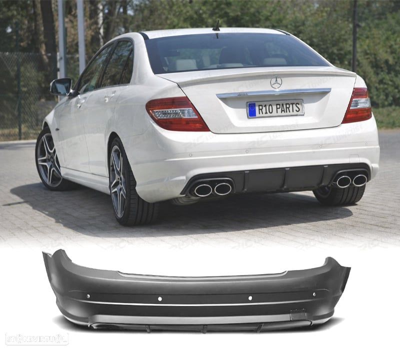 PÁRA-CHOQUES TRASEIRO MERCEDES W204 07-11 LOOK AMG PDC - 1