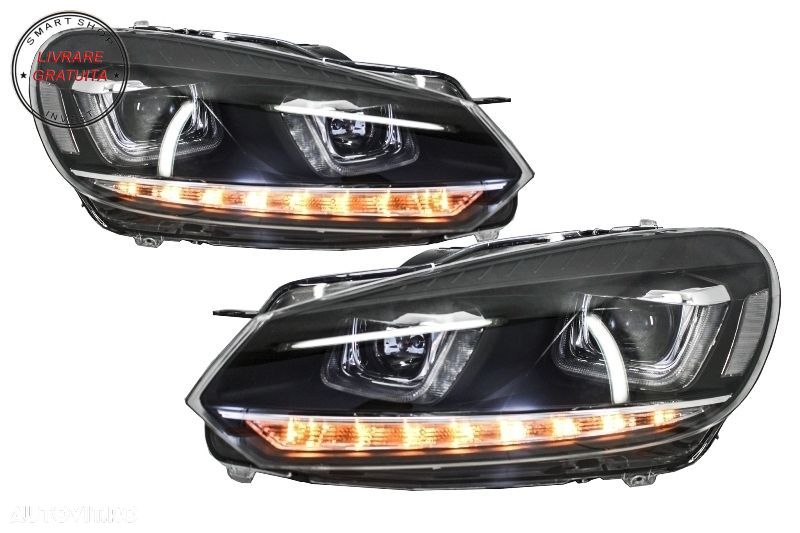 RHD Faruri LED cu Stopuri Full LED Semnal Dinamic VW Golf 6 VI (2008-2013) R20 U D- livrare gratuita - 4