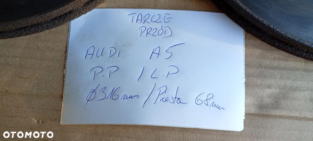 Tarcze hamulcowe klocki przód przednie 316mm Audi A5 8T 2.0 TDI - 9