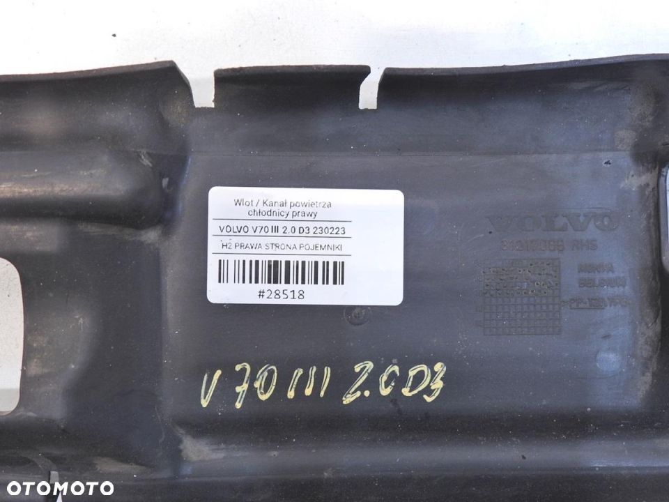 KIEROWNICA POWIETRZA PRAWA VOLVO V70 III 31217065 - 2