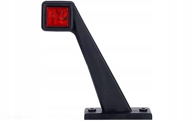 lampa obrysowa na ramieniu długim ukośnym led biało czerwona 12/24v prawa - 1