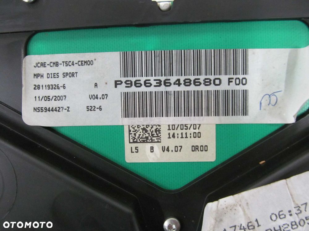 PEUGEOT 307 LIFT 1.6HDI LICZNIK ZEGAR 9663648680 - 3
