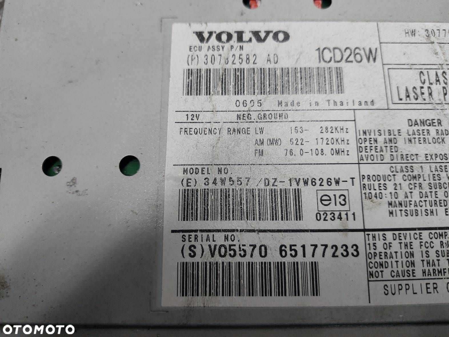 RADIO ODTWARZACZ VOLVO XC90 I 30732582 30775593 - 3