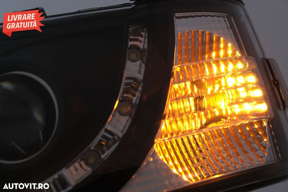 Faruri LED DRL VW Transporter T4 (1990-2003) Negru- livrare gratuita - 6