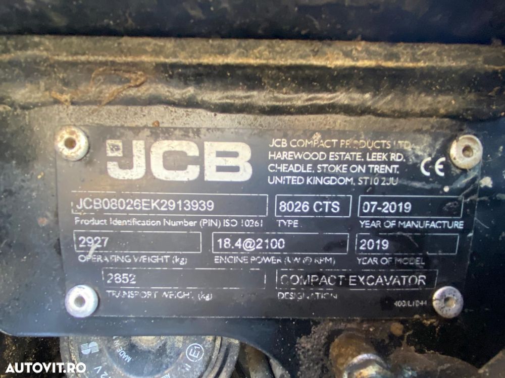 JCB 8026 CTS Excavator - 7