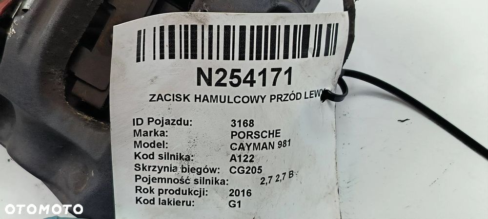 98135105103 Porsche Cayman 981 2.7B 2016  Zacisk hamulcowy lewy przedni - 9
