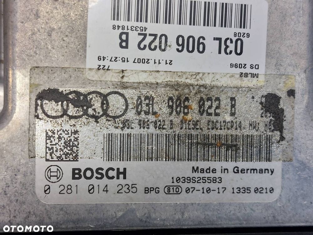 ZESTAW STARTOWY AUDI A4 B8 2.0 TDI 03L906022B 8K0909131C 8K0920930C - 2