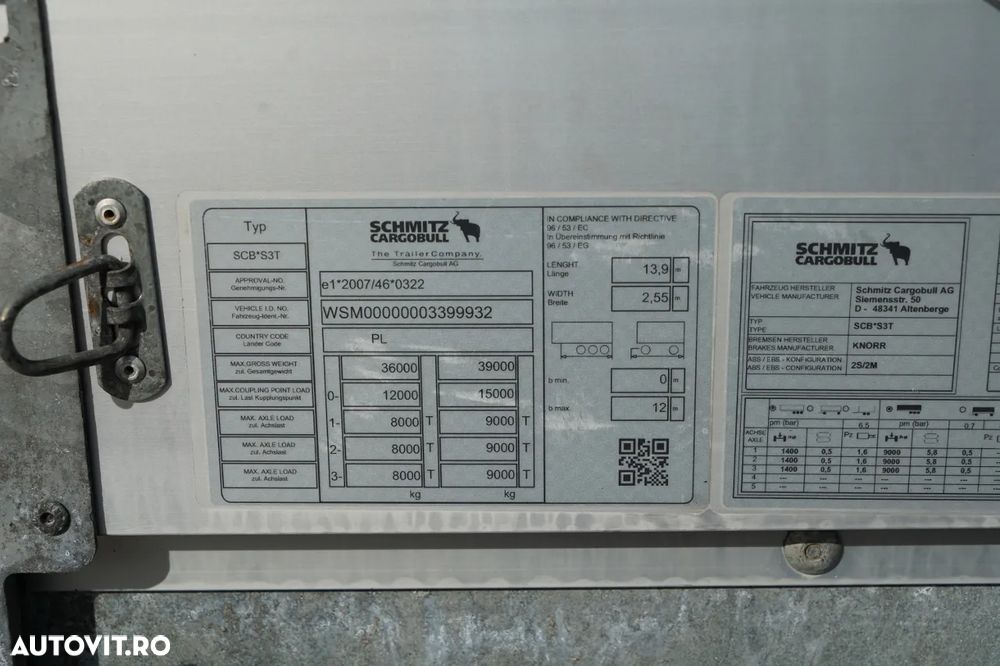 Schmitz Cargobull CORTINĂ / STANDARD / PUNȚĂ RASTRĂDĂ / ACOPERIȘ RASTRĂDĂ - 25
