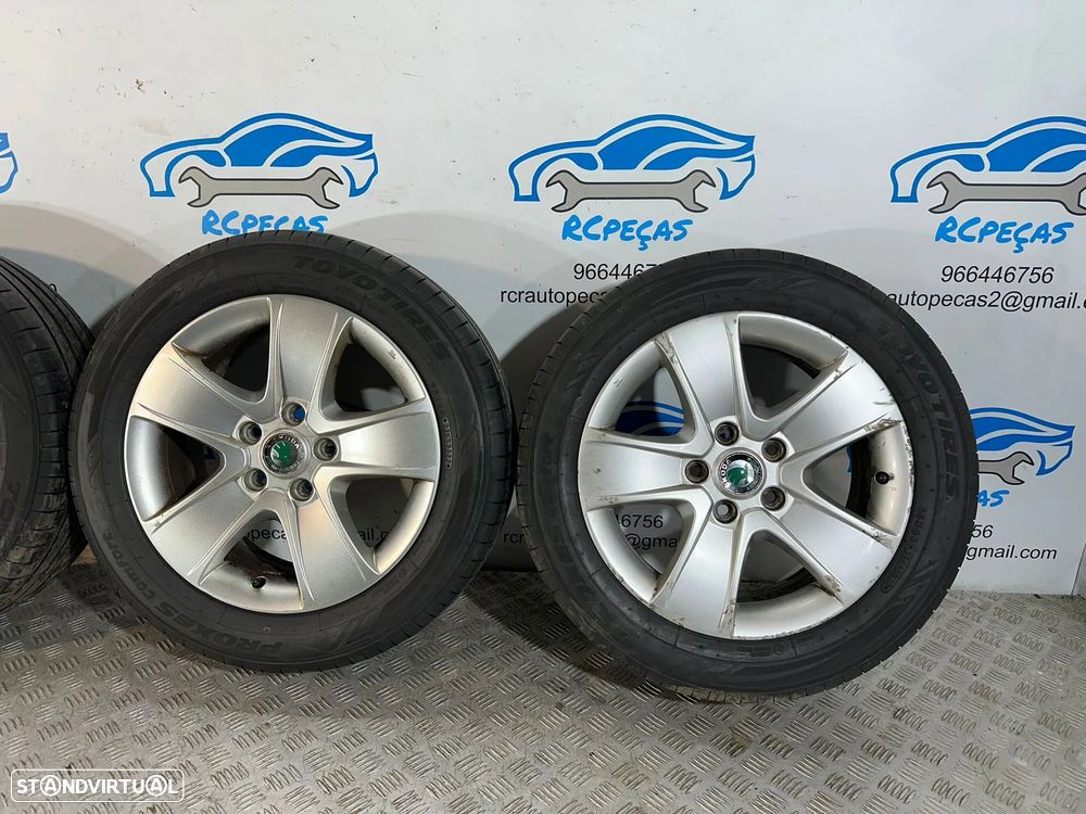 .Conjunto Jantes 16 Originais Skoda Octavia 6.5J ET50 5x112 1Z0601025T - 5