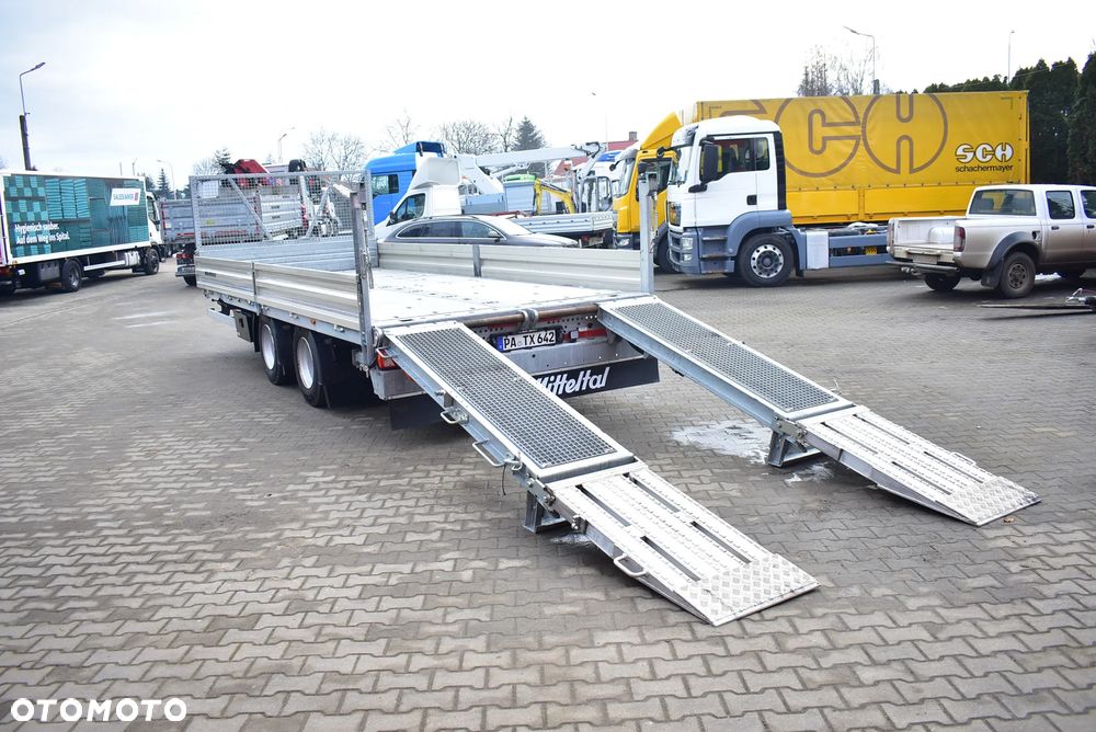 Müller-Mitteltal Przyczepa niskopodwoziowa/ Tandem/ do transportu maszyn budowlanych, kontenerów/ DMC : 18.000 KG/ Najazdy/ Sprowadzona z Niemiec / Jak nowa ! - 8
