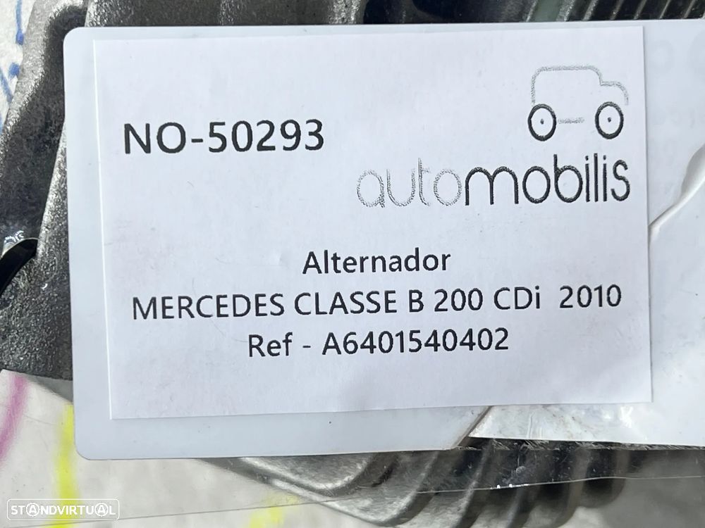 Alternador MERCEDES-BENZ B-CLASS (W245) B 200 CDI Ref. A6401540402 - NO. 50293 - 4