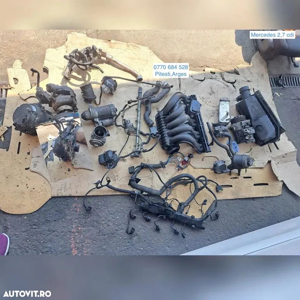 Anexe motor mecedes sprinter 2.7 270 cdi cdi w905 2,2 cdi 2000-2007 cod motor om612 alternator termoflot clapeta EGR rampa injectoare - 1