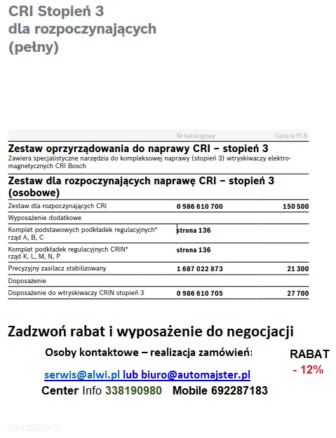 DCI 200 stół probierczy +FSA  050 - 20
