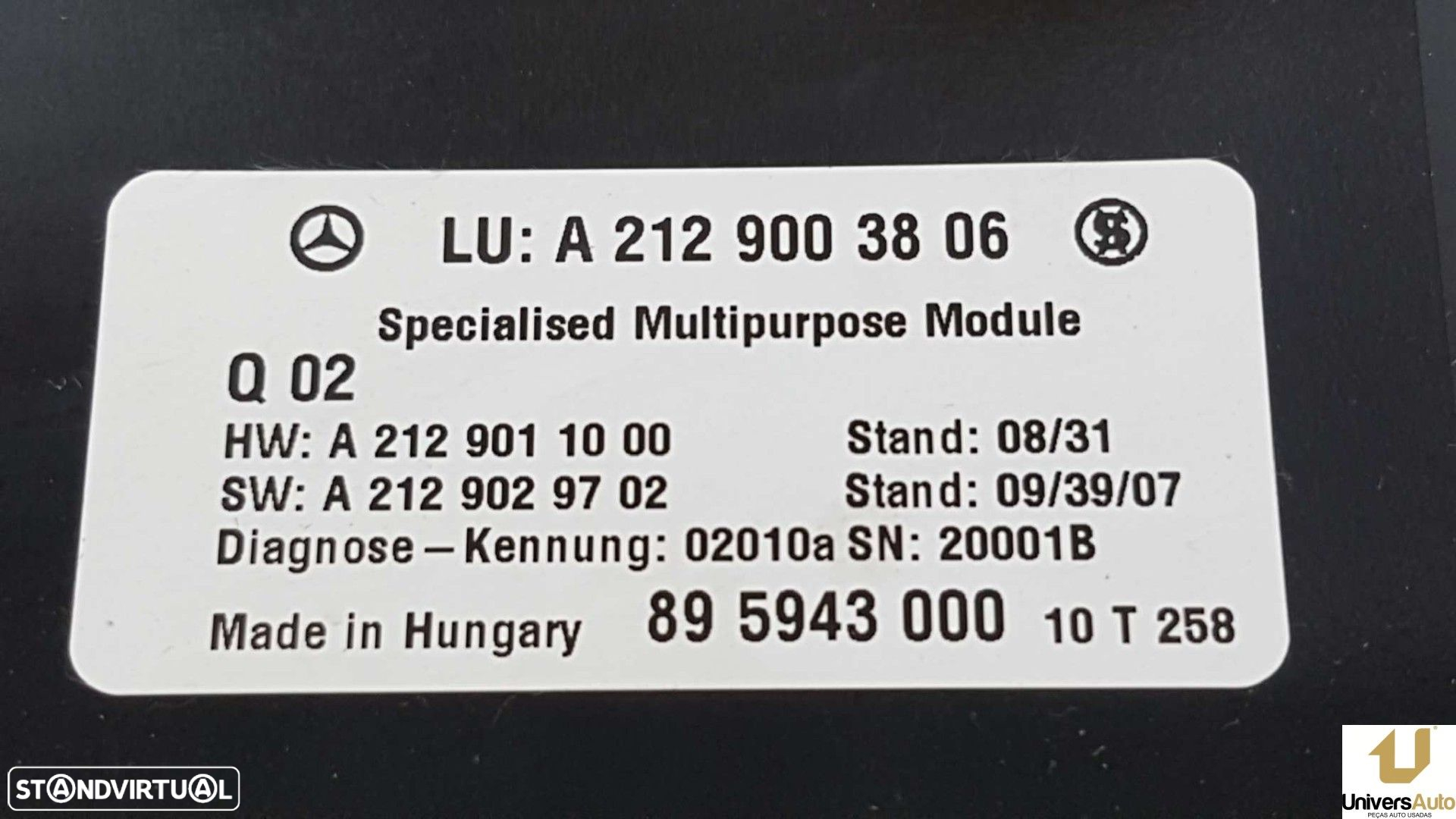MÓDULO ELETRÓNICO MERCEDES CLASE E (W212) LIM. 220 CDI BLUEEFFICIENCY (212.002) - 3