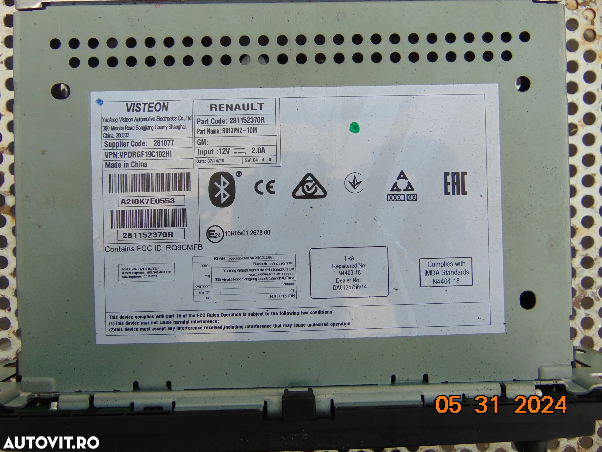 Radio Renault Master cu usb Opel Movano radio ncd cu usb original cod 281152370r - 2